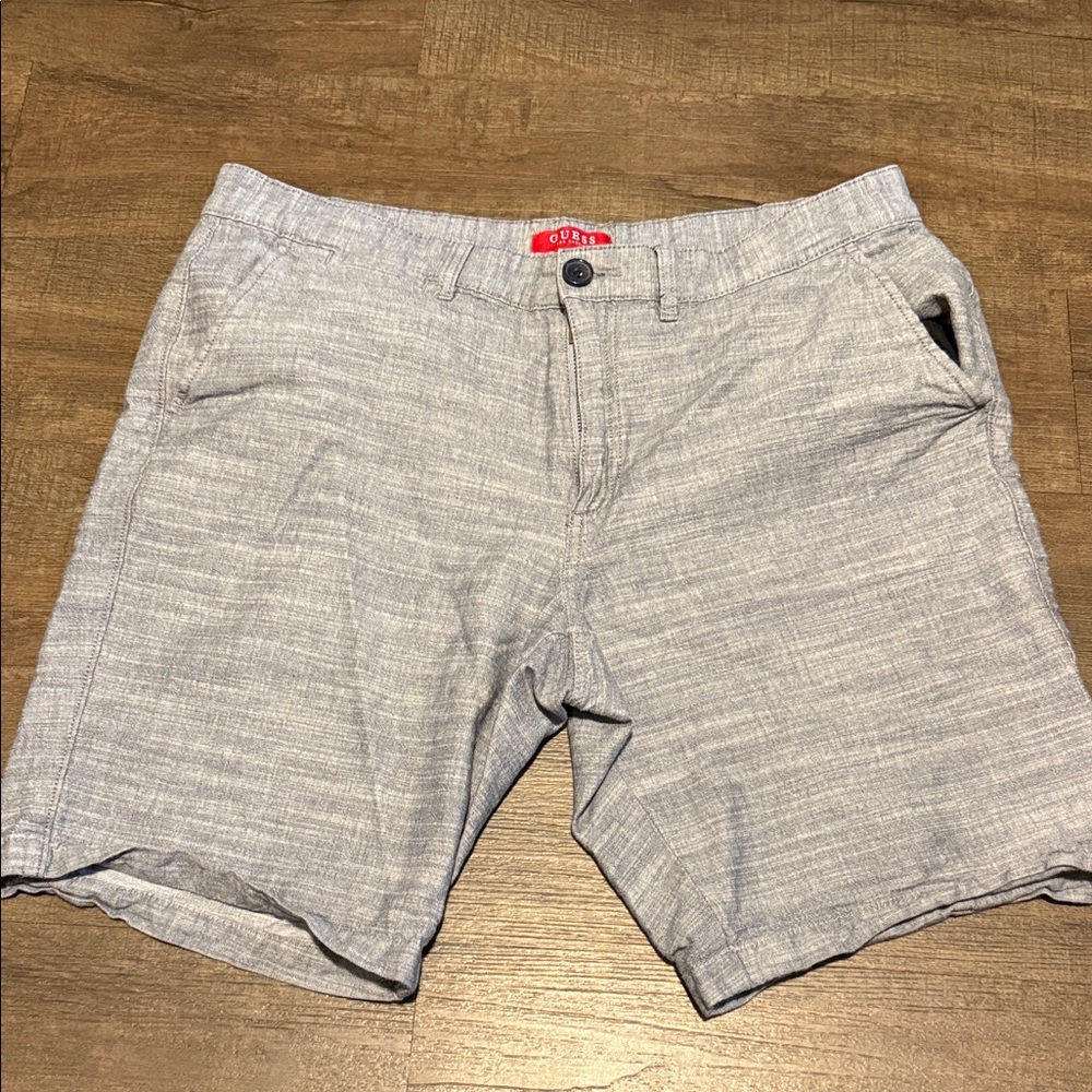 Guess Men's Light Gray Flat Front Shorts